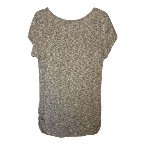 Y2K Agenda Top Womens L Floral Rhinestone Embellished Heather Beige Ruched Retro - Picture 3 of 8